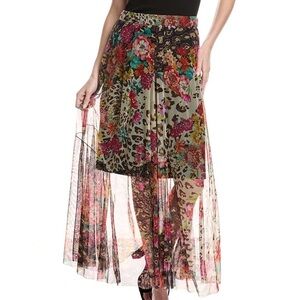 Johnny Was Biya Mazzy Patchwork Maxi Skirt Large